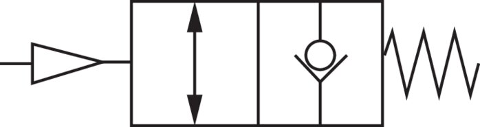 Schaltsymbol: Entsperrbares Rückschlagventil